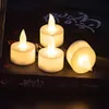 Velas de té LED Velas de té votivas sin llama Bombilla parpadeante Velas de té falsas eléctricas pequeñas Velas realistas para regalo de mesa de boda