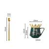 Tazas de tema de corona creativa Taza de café de leche de cerámica Reina de todo Taza de alta calidad con regalo de tapa para novia 210804