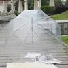 Semi-automatico femminile trasparente manico lungo moda moda chiara bolla cupola forma ombrello all'aperto antivento antivento principessa diserbante decorazione