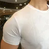 Lauftrikots Herren T-Shirt Sporthemden Spandex Kompression Quick Dry Gym Strumpfhosen T-Shirt mit rundem Kragen