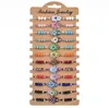 Ladies Alloy Color Crystal Bead Bracelet Hand Woven Card Bracelet Fashion Jewelry 12PCS/set GC207