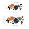 Punch-free DIY Color Paiting World Map Large Wall Clock Acrylic Stickers Creative Silent Watch Home Living Room Kitchen Decor 210401