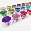 21 stks / set Holografische Mix Kleuren Glitter Set Shining Sugar Chrome Pigment Poeder Dust Nail Art Decoraties