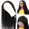 Curly Loose Deep Race Lace Frontal Wig Human Hair Lace Front Pärlor Naturlig Färg för Kvinnor