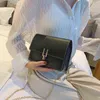 Hot New Trendy Women Bags Fashion All-match Chain Shoulder Hit Color Stitching y Lock Messenger Pu Mini Square