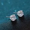 Stud 925 Classic Silver F Couleur Moissanite VVS Fine Jewelry Boucle d'oreille en diamant avec certificat pour cadeau pour femme