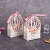 Caja de regalo Embalaje Boda Dulce Caramelo Novia Novio Flor Cajas pequeñas Caja de agradecimiento para invitados Favores de boda Suministros para fiestas 210724