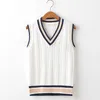 Men's Vests Sweater Vest Men Autumn Winter Plus Velvet V-neck Striped Big Size 5XL Oversize Mens Couples Preppy Style Students Ulzzang