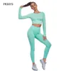 2021 Femmes Leggings Sport Femmes Fitnyoga Pantalon Set Crop Top Costume pour Fitngym Vêtements Vêtements d'entraînement Sports Bra Collants X0629