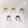 Update anti allergie magneetclip op neusringen Studs gouden regenboog geen gat roestvrijstalen ring body sieraden voor vrouwen mode