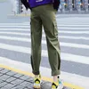 Pantaloni cargo a vita alta da donna larghi bei streetwear BF pantaloni estivi europei Harajuku 210531