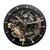 Mens otomatik içi boş saatler klasik stil 41mm tam paslanmaz çelik kayış relojes 5 atm su geçirmez safir süper parlak menwatch