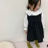 귀여운 소녀 도트 민소매 드레스 패션 작은 공주 캐주얼 All-Match 해변 어린이 옷 210615