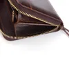 رجال الأعمال طويلة عارضة جلد طبيعي مخلب محفظة سستة حامل بطاقة طويلة حقيبة محافظ