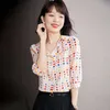 Женские блузки рубашки лето 2022 цвет в горошек кукла воротник 5 рукав рубашка мода универсальный дизайн шифон топ