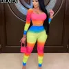 Plus Size Kleidung für Frauen Langarm Crop Top Hosen Sets Damen Outfits Tie Dye Mode Streetwear Casual Roupas Femeninas 210515