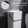 Wandmontierter Badezimmer-Mülleimer mit Deckel, Mülleimer, Nodic-Stil, hängender Toiletteneimer, Mülleimer 211222