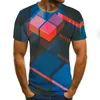 T-shirt da uomo 2021 T-shirt casual alla moda 3D Swirl stampato Summer O-Collo Manica corta divertente quotidiana