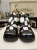 2021 Mesdames Real Cow Leather Sandales Toes Sexy Party Wedding Chunky High Heel Hollow Out Casual Peep-Toe Shoes Lace Up Up Cross-Tied Mix Black Color Taille 34-44