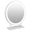Specchi 40 * 40 cm Specchio con cornice bianca in stile nordeuropeo semplice LED Trucco di forma rotonda Tricolore Dimming Light Dressing