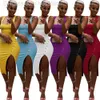 Kadınlar Uzun Maxi Elbise Moda Yaz Katı Renk Sıska Sıkı Bodycon Kalem Elbiseleri Clubwear Düzensiz Yan Bölünmüş Düğmeler ile Seksi Bayanlar Etek