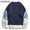 GONTHWID Snow Mountain Gestrickte Pullover Pullover Streetwear Herren Hip Hop Harajuku Pullover Strickwaren Tops Mode Stricken Outwear Männlich 211008