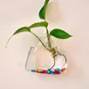 Vases Heart Shaped Clear Wall Hanging Glass Vase Flower Container Hydroponic Wedding Home Decoration Decal Tools