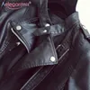 Aelegantmis Autumn Winter Short Soft Faux Leather Jacket Women Black Pu Motorcycle Ladies Biker Outerwear 210607