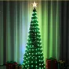 Décorations de Noël LED Arbre Pliable Étanche Contrôle Lumière Avec Top Star Point Jardin Décor 1.2 m/1.5 m/1.8 m