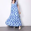 Print lace up strik vintage jurk voor vrouwen vierkante kraag mouwloze hoge taille maxi jurken vrouwelijke kleding 210520