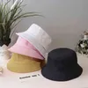 Black Bucket Hats Women Summer Soft Cotton Solid Sun Hats Outdoor Portable Foldable Fisherman Cap Classic Fishing Caps G220301