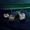 OEVAS Classic 100% 925 Srebro stworzone moissanite kamień ślubny Wedding Ear Studs Kolczyki Sparing Fine Jewelry Whole217c