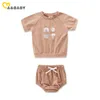 6 m-4y zomer peuter jongen jongen meisje kleding set casual regenboog t-shirt tops shorts outfits kind kostuums 210515