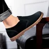 Zapatos informales de talla grande 47, zapatos sin cordones, mocasines para hombre, mocasines negros, zapatos suaves y sólidos para hombre, tallas grandes informales, transpirables, gamuza azul