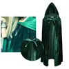 Adulte hommes femmes velours à capuche Halloween Costumes Cape médiévale sorcière Vampire magicien Cape déguisement Cosplay manteau