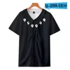 カスタムマン野球ジャージーボタンHomme Tシャツ3Dプリントシャツストリートウェアティーシャツヒップホップ服フロントとバックプリント045