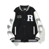 Designer Warm Varsity Giacche da baseball Felpa 3d Teschio Giacca da uomo in pelle Uniforme Lettera Ricamo Manica lunga da uomo oversize