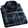 Plaid Shirts voor Mannelijke Plus Size Leisure Mens 100% Katoen Winter Warm Flanel Casual Geruit Over Size Shirt Lange Mouw 210628