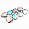 Retrô colorido polarizado óculos de sol para mulheres ao ar livre condução óculos senhoras vintage óculos metálico quadro redondo gato olho