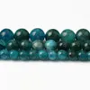 Outras contas de pedra natural de 6/8/10mm de Apatita azul redonda solta para joias de miçangas, fabricando colar de pulseira diy feita à mão 15 polegadas rita22