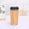 450 ml Naturlig bambu Tumbler Rostfritt stål Liner termosflaska Vakuumflaskor Isolerade flaskor Kaffe Te Kaffe Mugg Träkopp Seaway GWF11398