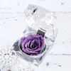 Dekorativa blommor Kransar 1 st Conservered Fresh Rose Blomma i Glass Dome Med Ribbon Decoration Gift för Alla hjärtans dag Årsdag Birt