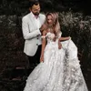 Gorgeous 3D Floral Wedding Dresses Off Shoulder Sweetheart Full Appliques lace country bohemian beach Bridal Gowns Open Back