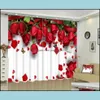 Gordijn Deco El Supplies Home GardenCurtain Gordijnen Babson Red Rose 3D Digital Printing DIY Advanced Aangepaste Po Drop Levering 2021 Iqabp