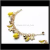 S1551 bijoux fantaisie citron étoile de mer fruits perles breloques chaîne O986R bracelets porte-bonheur Itzkh