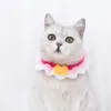 고양이 칼라 리드 애완 동물 칼라 턱받이 개 수제 양모 니트 만화 귀여운 스카프 부드러운 편안한 새끼 고양이 액세서리 용품