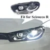 VW SCIROCCO R CAR DRL High Beam Projector 렌즈 헤드 라이트 용 LED 턴 신호 브레이크 헤드 라이트 어셈블리 2009-2017