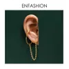 Enfashion punk C kształt łańcuchowy kolczyki dla kobiet złoty kolor minimalistyczne wypowiedź ucha kolczyki mankietowe biżuteria e191091 21068204065