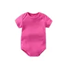Heiße rote Baby-Bodysuit-vorzeitige T-Shirts Baumwolle weiche Neugeborene Kleidung leere feste einteilige Kleidung Kinder Jumpsuit Top 210413