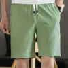 Zomerlinnen Shorts Mannen Mode Trekkoord Solid Katoen Casual Big Size Breezes Losse Strand 8XL 9XL 210714